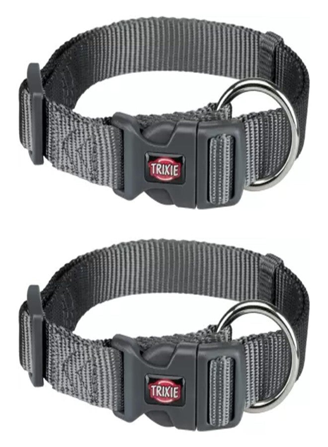 تريكسي طوق تريكسي بريميوم للكلاب، مقاس صغير: 30-45 سم/15 مم (عبوة من قطعتين) (لون جرافيت) - Image 1